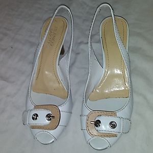 Franco Sarto White 8 Medium slingback heels